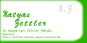 matyas zettler business card